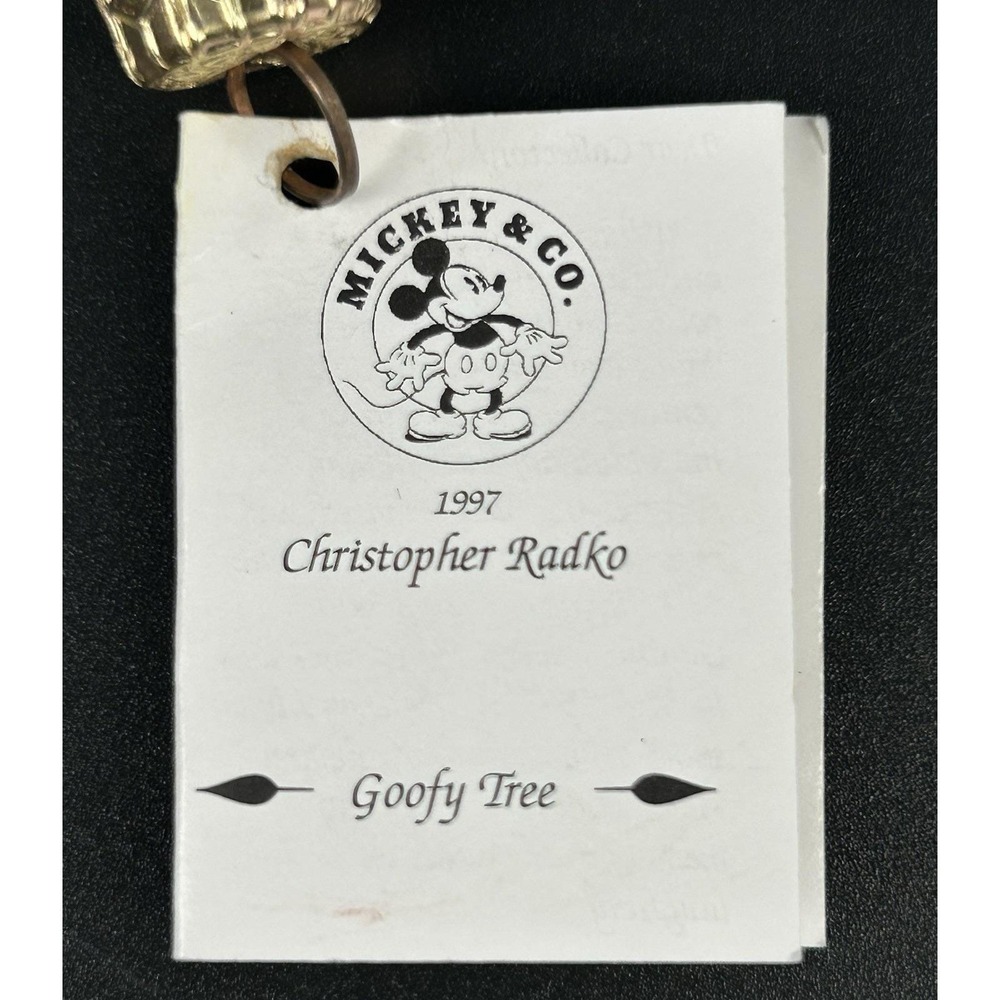 Christopher Radko Disney Goofy Tree Glass Ornament 1997 Mickey & Co Box Tag - Picture 4 of 10